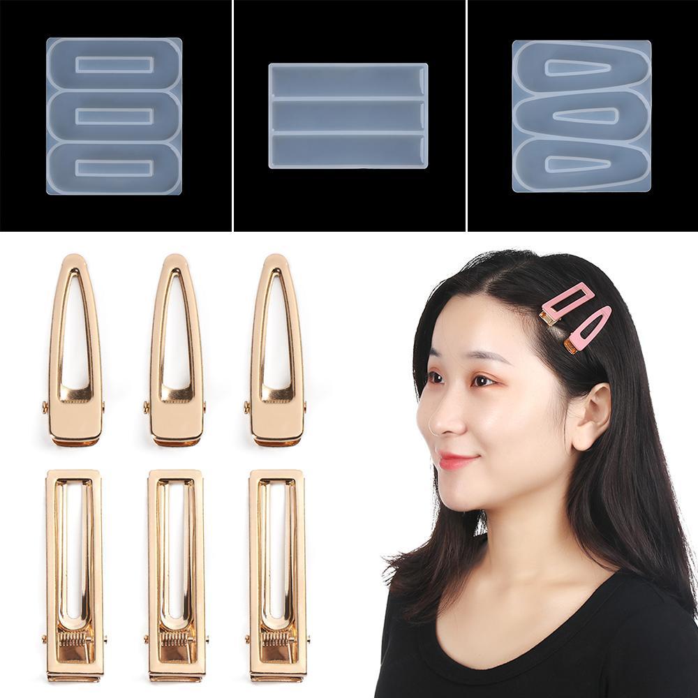 TOP Hair Clip Mold Clay Tool DIY Craft Crystal Drop Glue Hair Pin Making