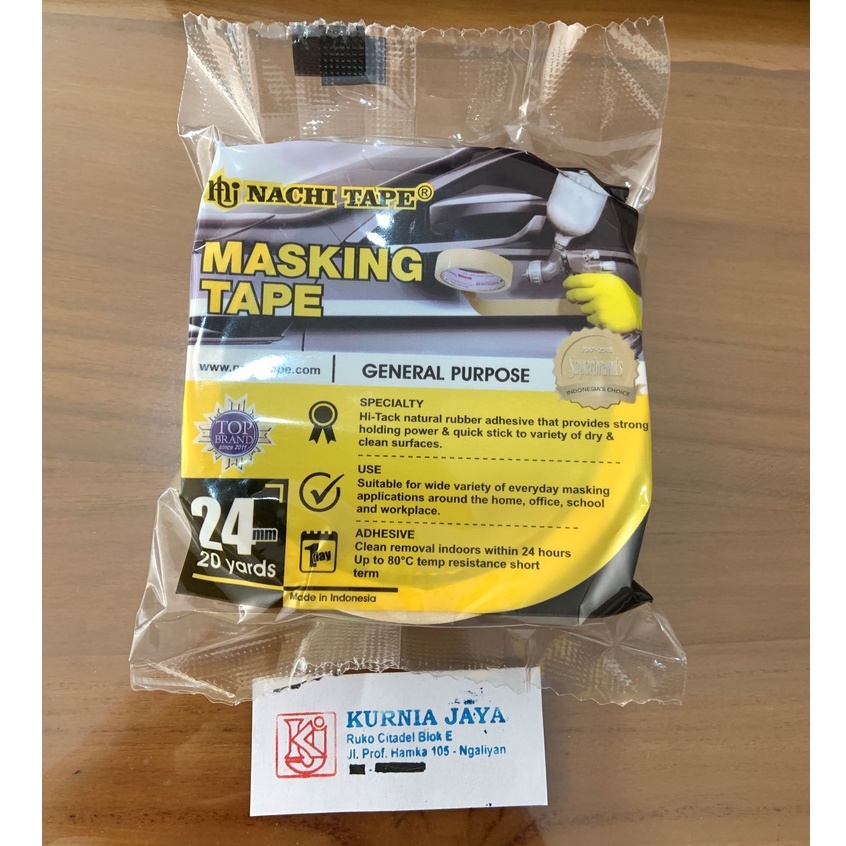 

NACHI Lakban Kertas Isolasi Solasi Masking Tape 1 inch (24mmx20yd) murah berkualitas