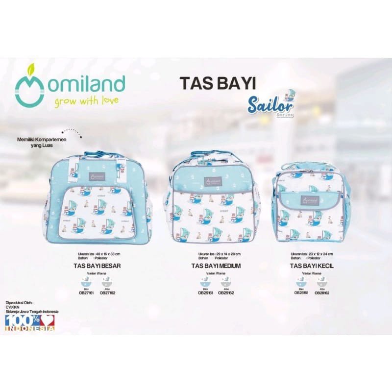 Omiland Tas Bayi Kecil / Medium / Besar Saku Print Sailor Series