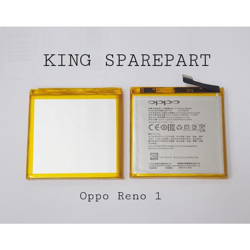 BATRE BATERAI BATREI OPPO RENO 1 BLP705 ORIGINAL