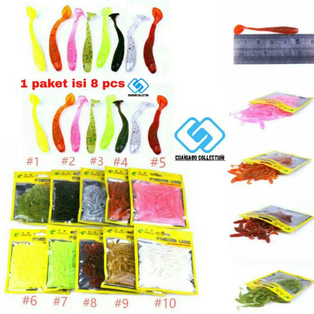 CHANIAGO UMPAN PANCING IKAN SOFT LURE KARET MURAH