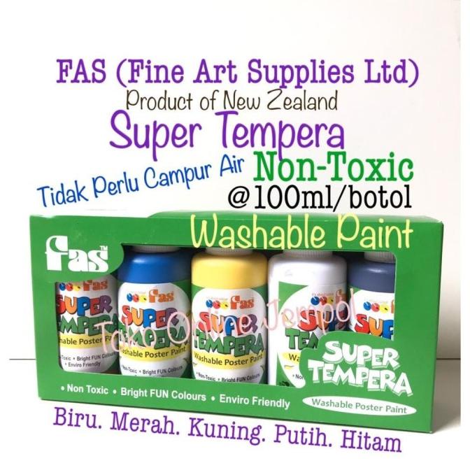 

TERBARUU!! Washable Finger Paint 5 warna Cat Non Toxic FAS Super Tempera ATK942FS TERBARU