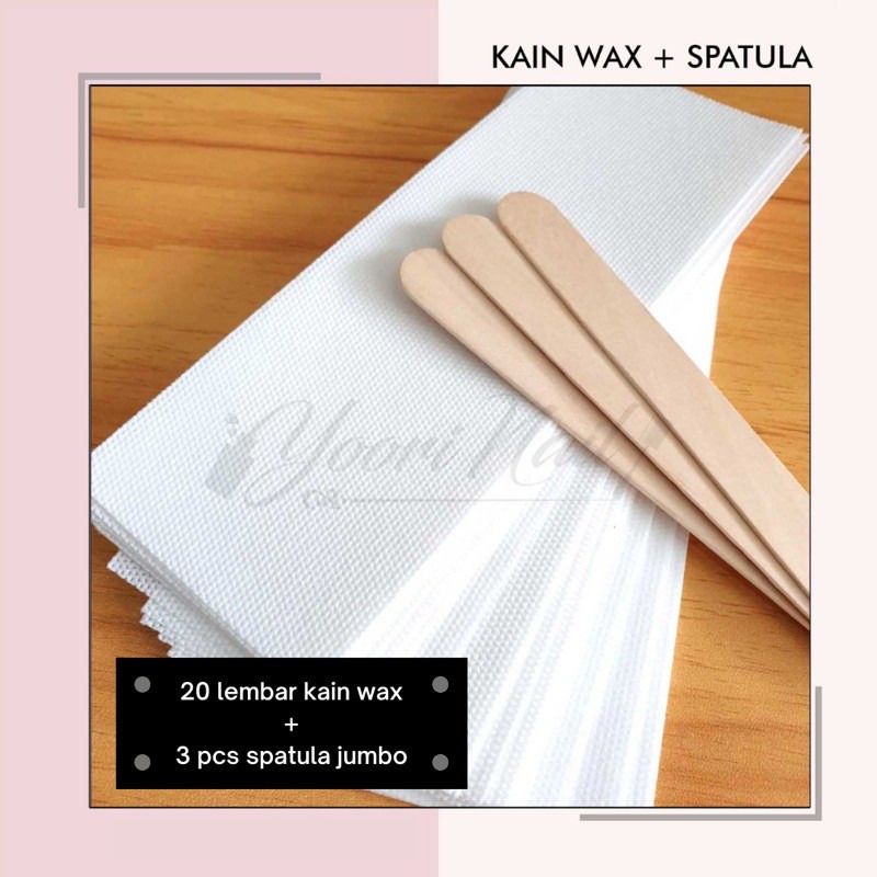 paket kain wax dan spatula jumbo kain waxing stripe paper kain wax bisa dicuci 10pcs set