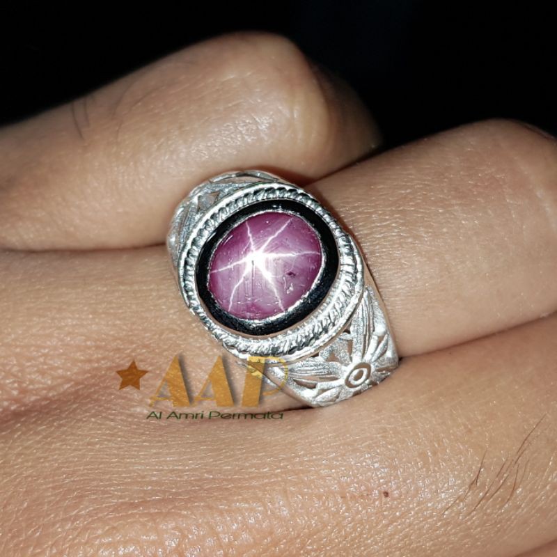 cincin natural ruby star / natural ruby star high quality GARANSI ASLI 