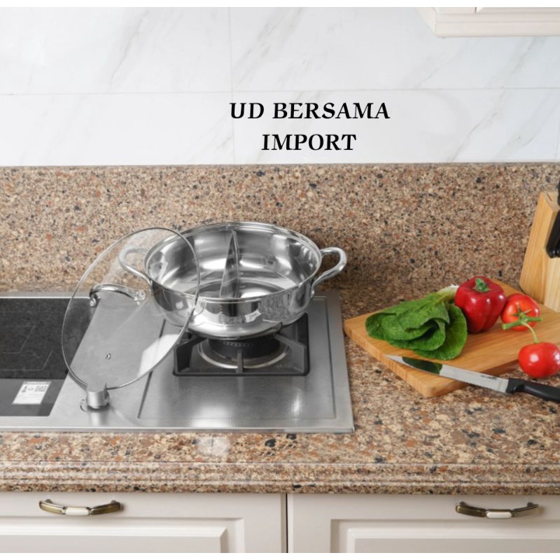 Panci Sabu dengan sekat Panci stainless steel 28 Cm KRISCHEF