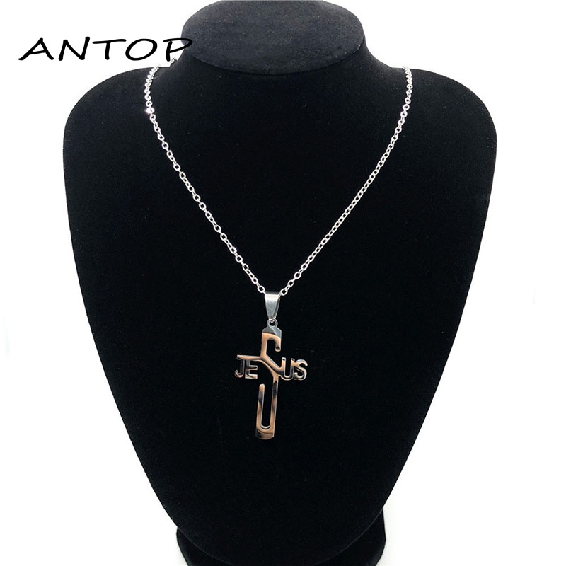 Kalung Rantai Liontin Bahan Stainless Steel Titanium Untuk Pria Dan Wanita
