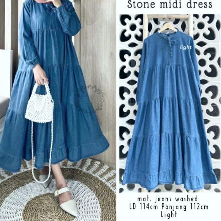 EU.02Jl22w - Gamis jeans/ dress jeans