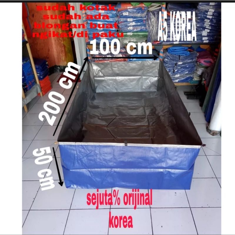 terpal kolam ikan 200x100x50cm murah meriah