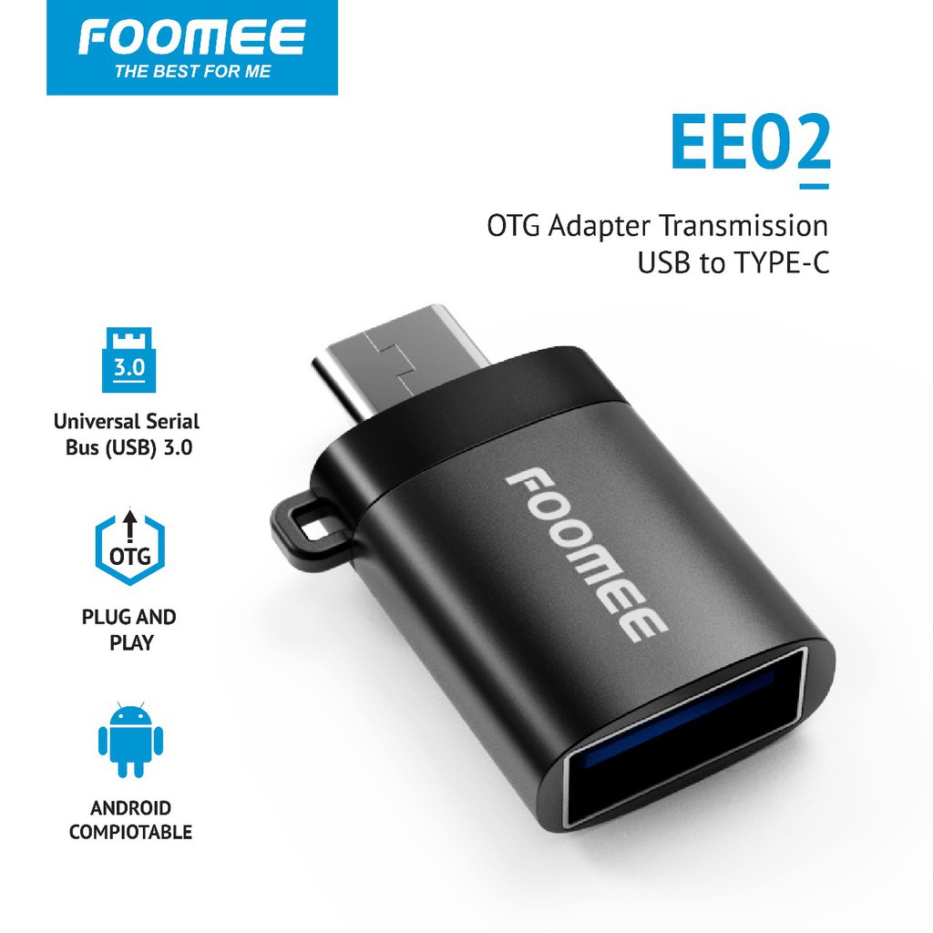 E_   FOOMEE EE02 OTG USB TO TYPE C 3.0 OTG Adapter Type C sambungan Flashdisk ke tipe C FOOMEE EE02