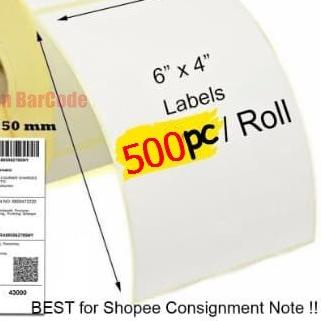 

♝ 500pcs LABEL BARE 100 X 150 mm KERTAS STICKER THERMAL 100x150 ☜