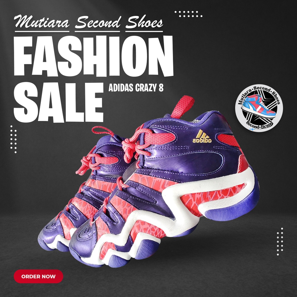 Sepatu Adidas Crazy 8 Size 39 Second
