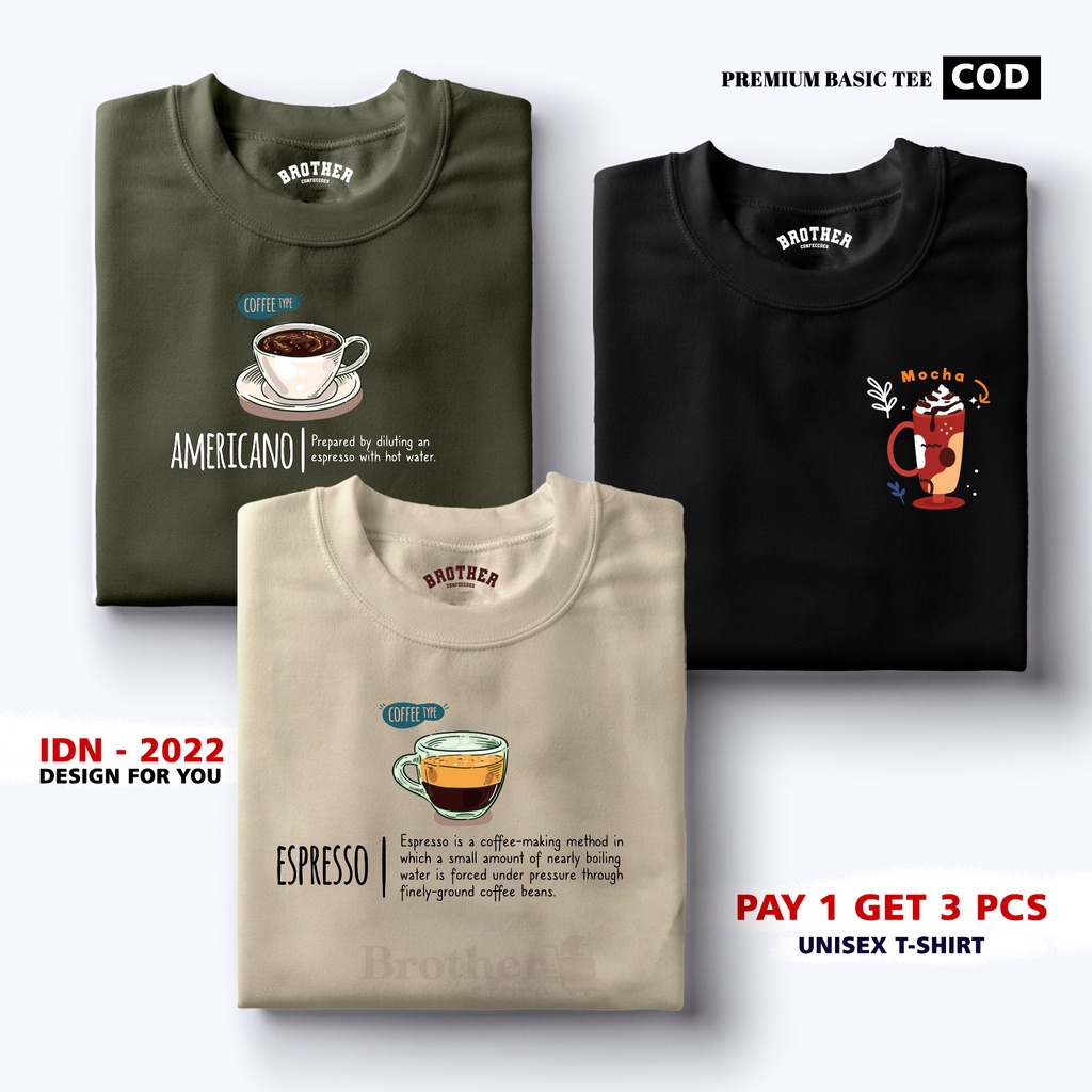 BUY 1 OR 3 PCS ( PROMO COD ) BROTHER STORE / Kaos Distro100% Catoon Combed 30s / Articel Coffee Type