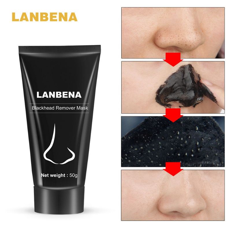 Lanbena Blackhead Remover Mask Peel Off / Lanbena Masker Komedo Ampuh / Lanbena Masker Arang Komedo Hidung Wajah / Masker Menghilangkan Komedo &amp; Mengangkat Sel Kulit Mati / Masker Mengurangi Jerawat / Masker Mencerahkan Kulit Wajah &amp; Melembutkan Wajah