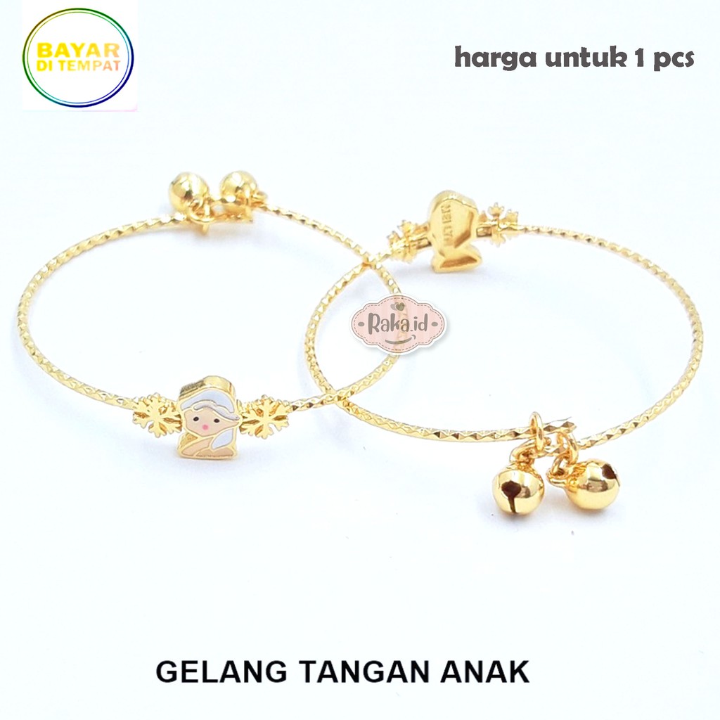 Raka Acc - Gelang Tangan Bangle Anak Elsa Kerincing Gold Perhiasan Anak Menawan Lapis Emas 596