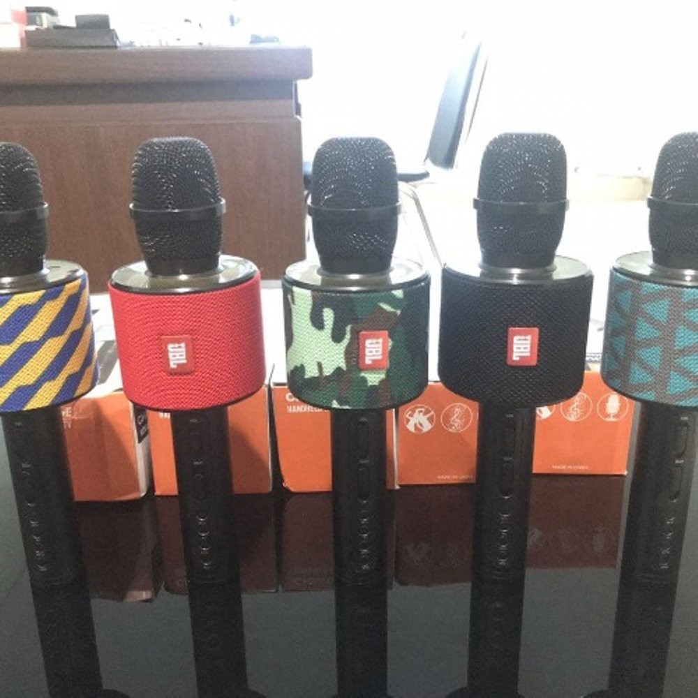Jual  JBL V8 MICROPHONE Mic Sing Smule Karaoke Mc Speaker BT Bluetooth Bass