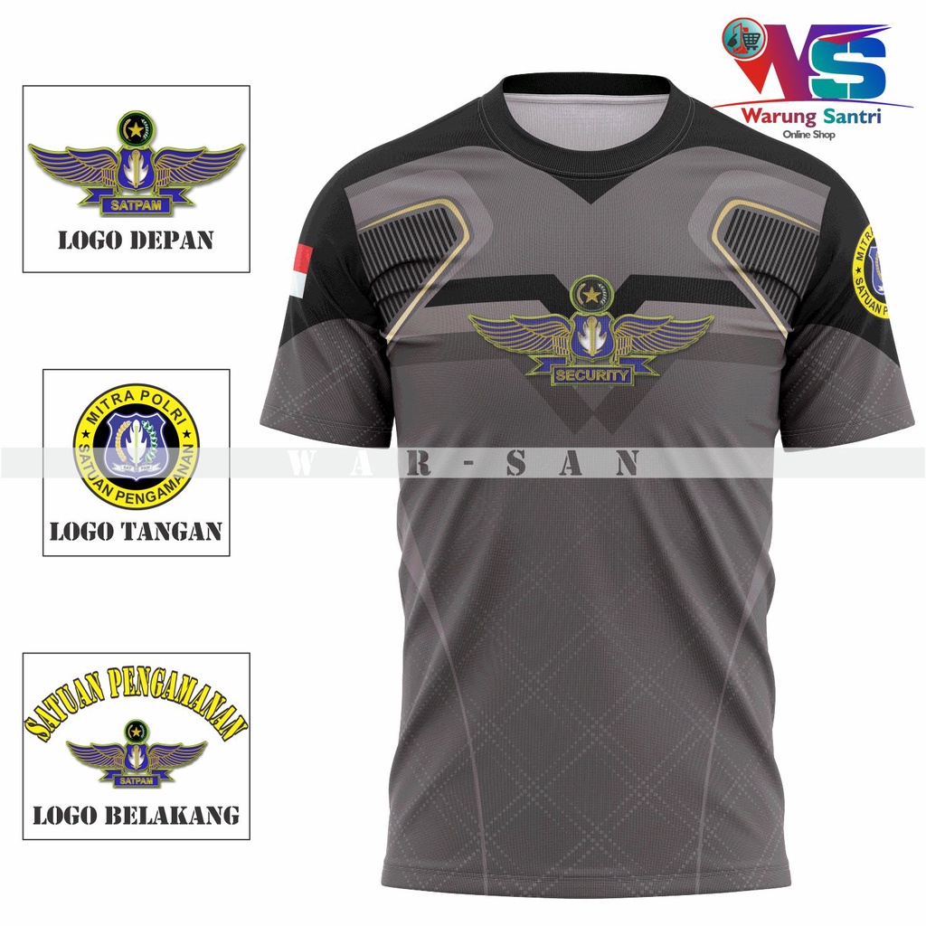 KAOS JERSEY SECURITY GADA PRATAMA BARU / KAOS DRIFIT SATPAM / BAHAN JERSEY DRI FIT SUBLIME