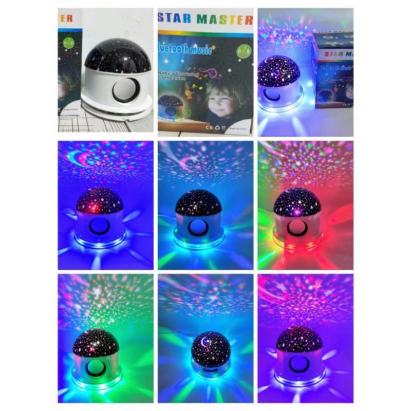 Lampu Disco Bluetooth Speaker Proyektor UFO &amp; Bintang