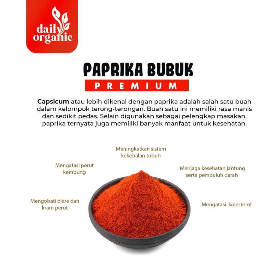 Paprika Bubuk Ground Paprika Rempah Bubuk Organik Daily Organic