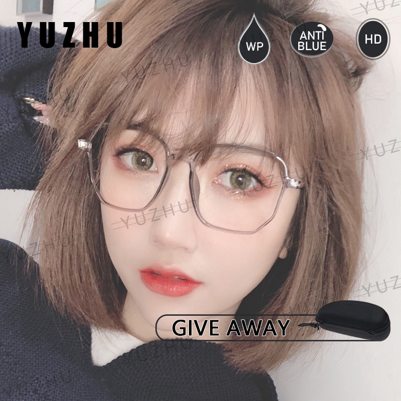 (YUZHU) Ready Stock Kacamata Kotak Wanita Kacamata Anti Radiasi Wanita Kacamata Murah Wanita Kacamata Anti Radiasi Dengan Kasing