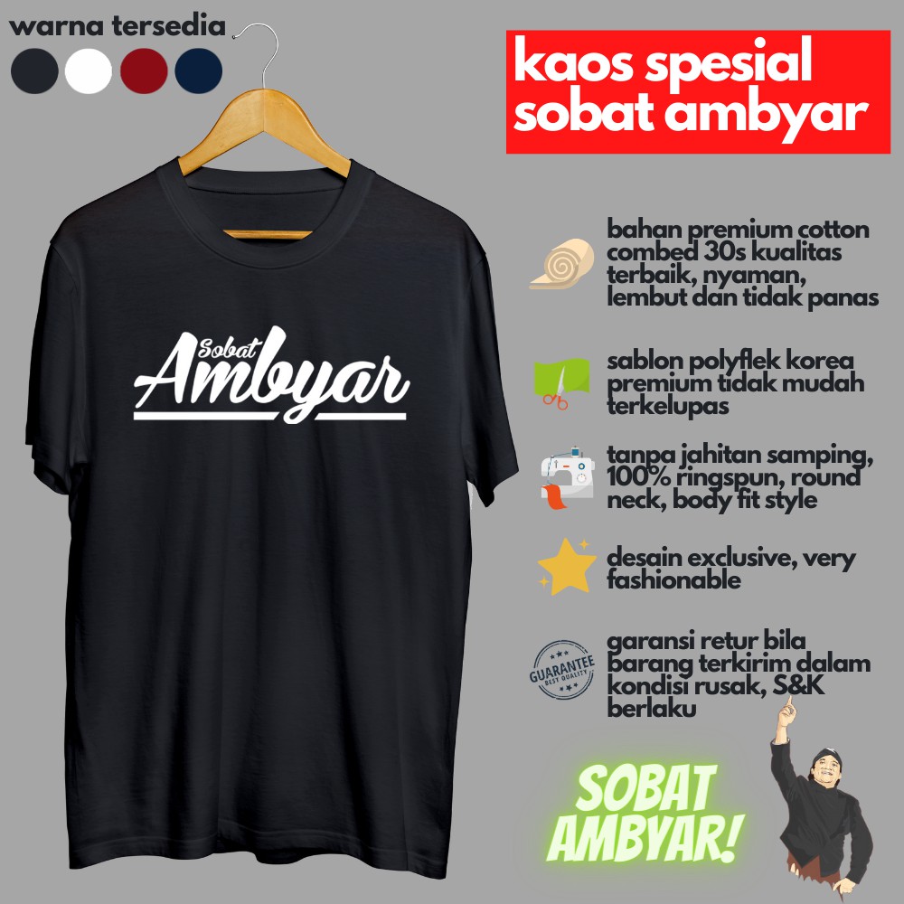 Baju Kaos Distro Kata Kata Tulisan Jawa Sobat Ambyar Latin Cowok Cewek Murah Keren Lengan Pendek Shopee Indonesia