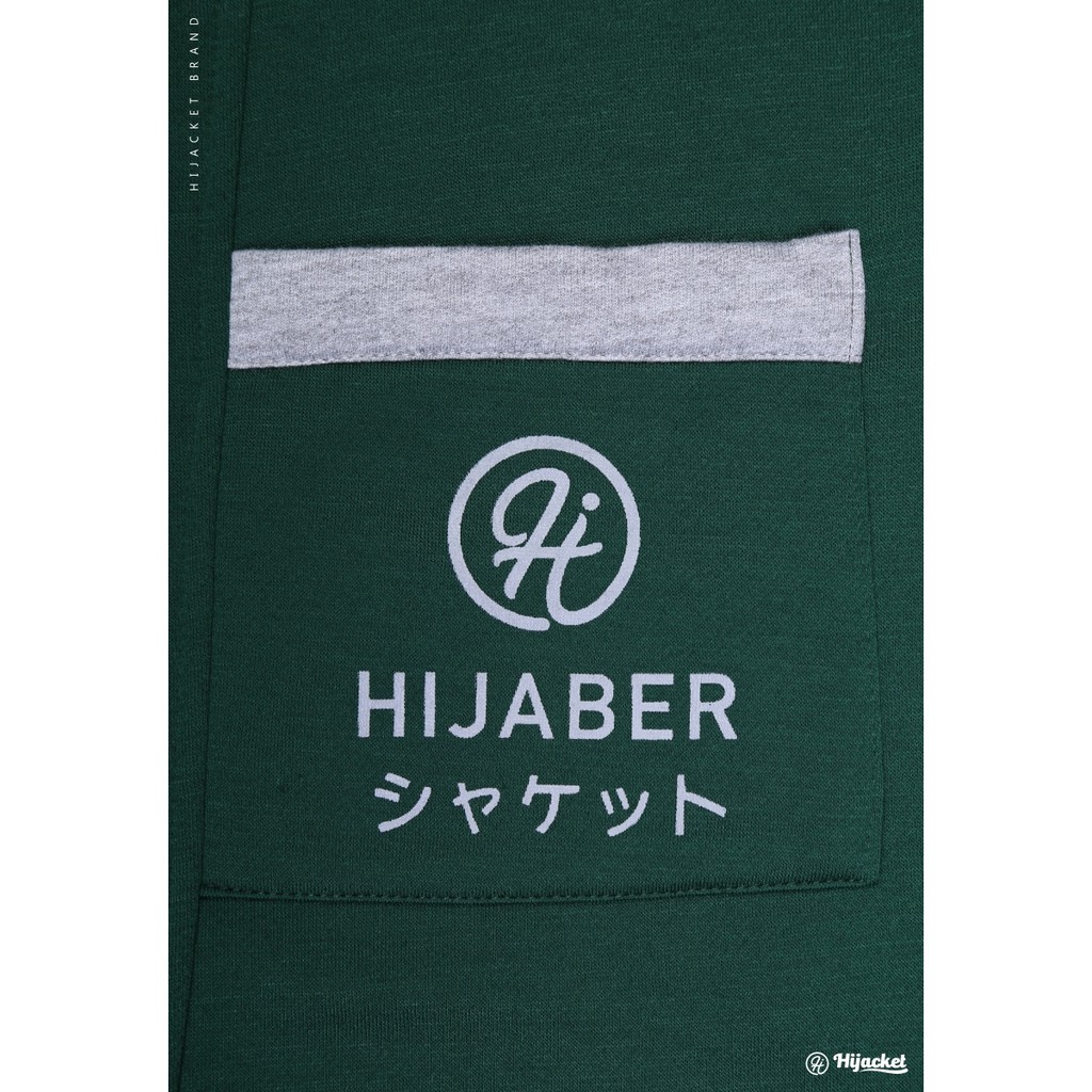 HIJACKET® YUKATA GREEN JAKET PARKA MUSLIMAH BAHAN TEBAL LEMBUT JAKET HIJABERS HIJAKET PARKA-6