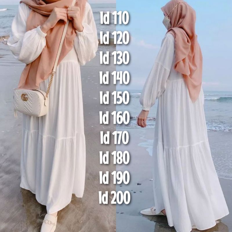 GAMIS PUTIH TWILL SUPER JUMBO LD 150-160-170 -180-190-200 CM