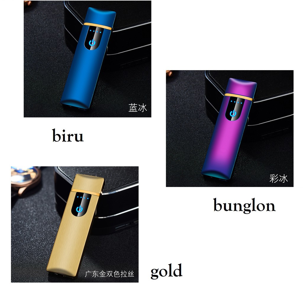 USB lighter Touch Button ku04 / korek api usb elektrik tombol sentuh fingerprint