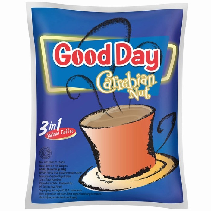 

Good Day Kopi Instant 3 In 1 Carrebian Nut 30X20G