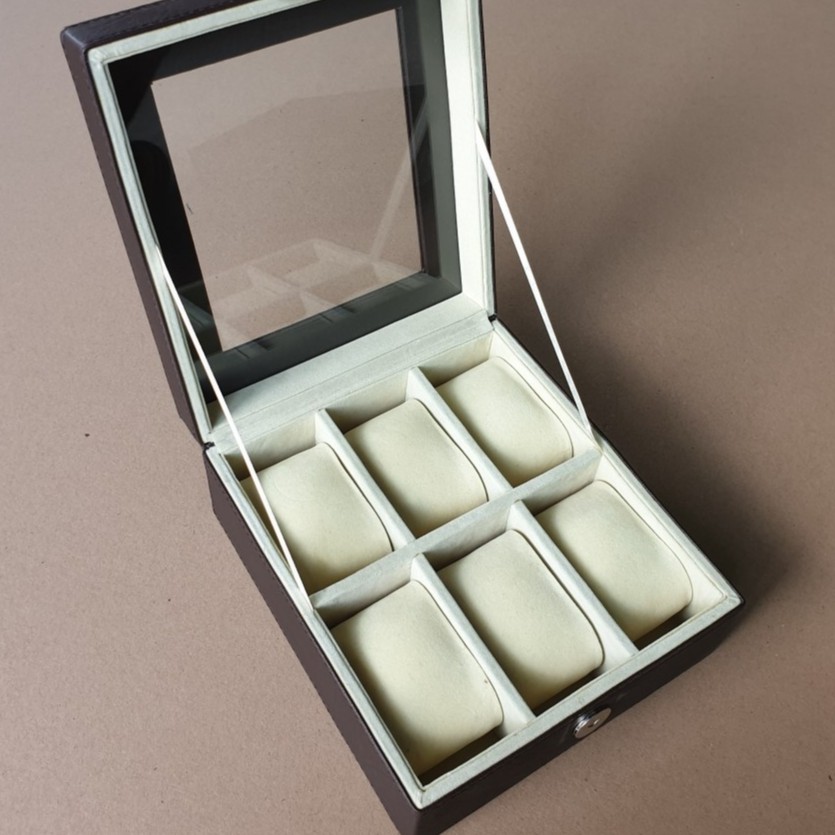 Kotak Jam Tangan Isi 6 UNIVERSAL / Tempat Jam / Box Jam Tangan Murah