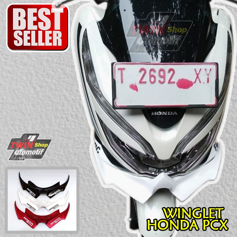 WINGLET HONDA PCX, AKSESORIS HONDA PCX, WINGLET PCX, AKSESORIS PCX PUTIH GLOSSY