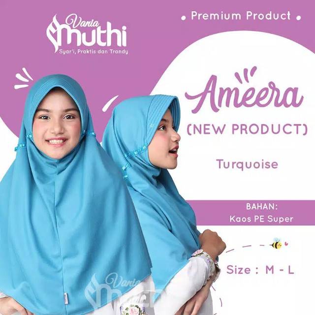 Jilbab Vania Muthi AMEERA size M dan L - Jilbab Sekolah - Jilbab Kaos - Jilbab Murah