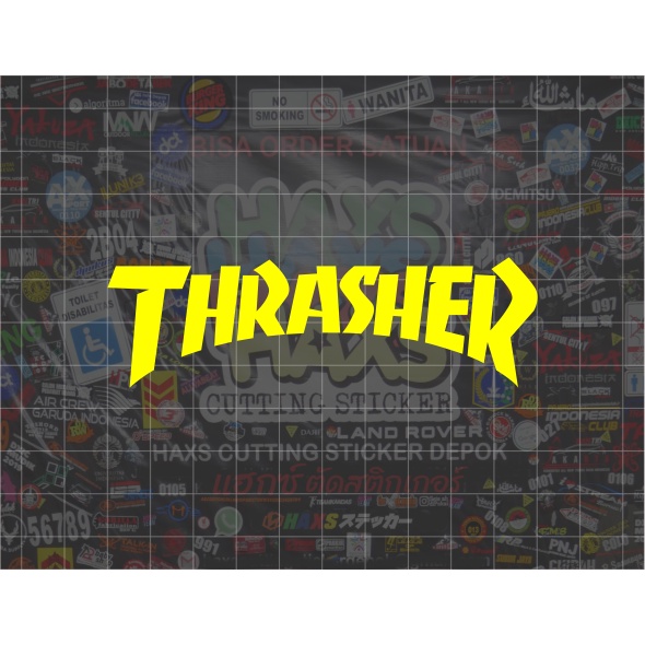 Cutting Sticker Thrasher Ukuran 10 Cm Untuk Motor Mobil