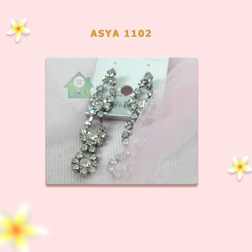 Anting Wanita Permata Putih Panjang 1102