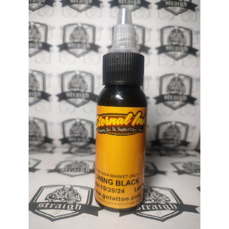 Jual Tinta tattoo ETERNAL INK 30ML 1oz warna LINNING BLACK pewarna tato