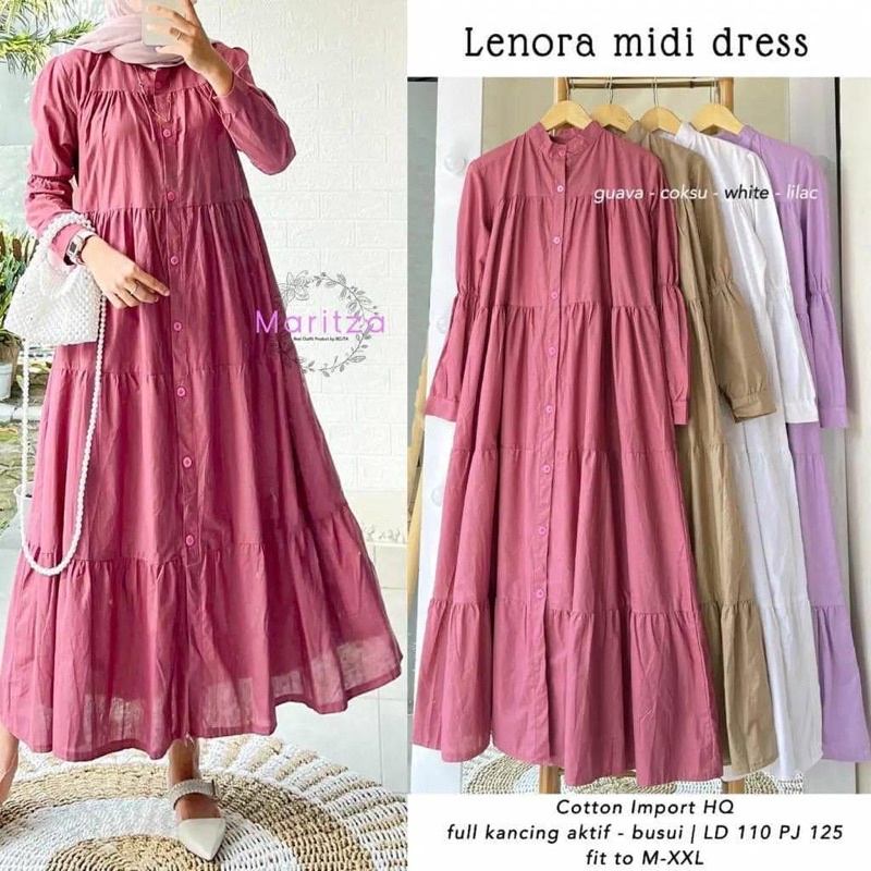 (DBY) GAMIS MIDI LENORA DAILY BUSUI MIDI DRESS RAYON