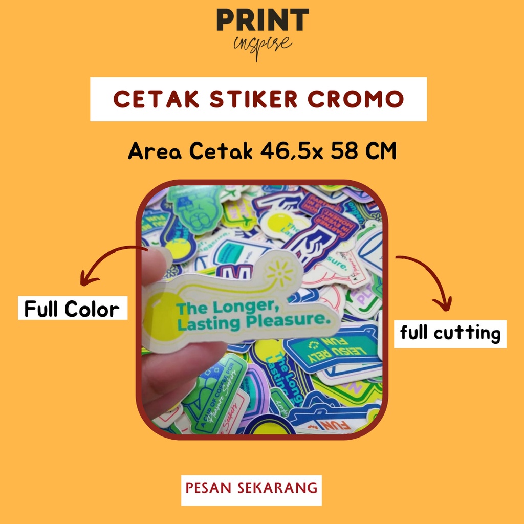 

Stiker Chromo Full Cut A2/ Custom Stiker Chromo Print + Die Cut