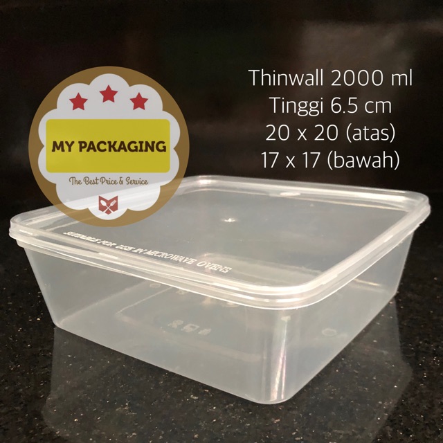 Kotak Makan Microwave / food box / wadah plastik / thinwall 2000 ml 2000ml