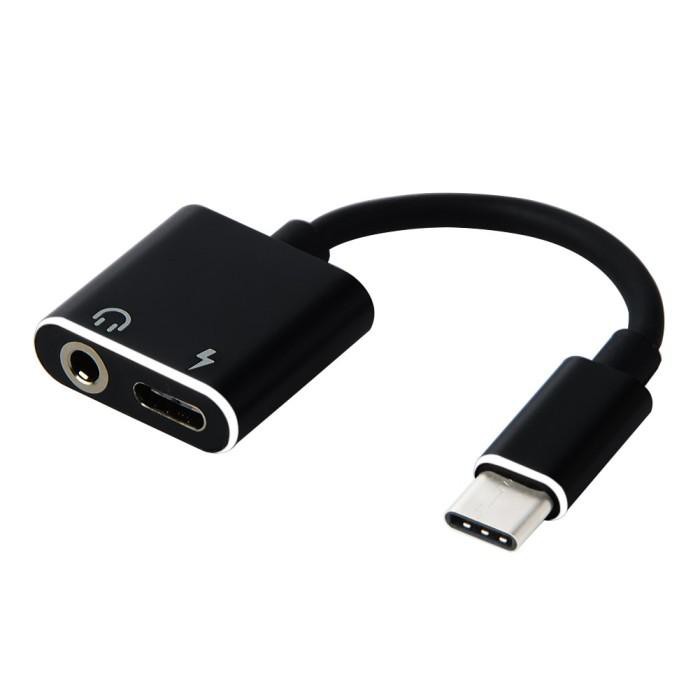 

PROMO - Adapter USB Type C to AUX 3.5mm Headphone + USB Type C - W1O33 - Black