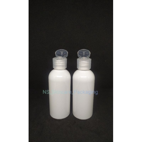 Botol fliptop 60ml putih tutup natural/bening