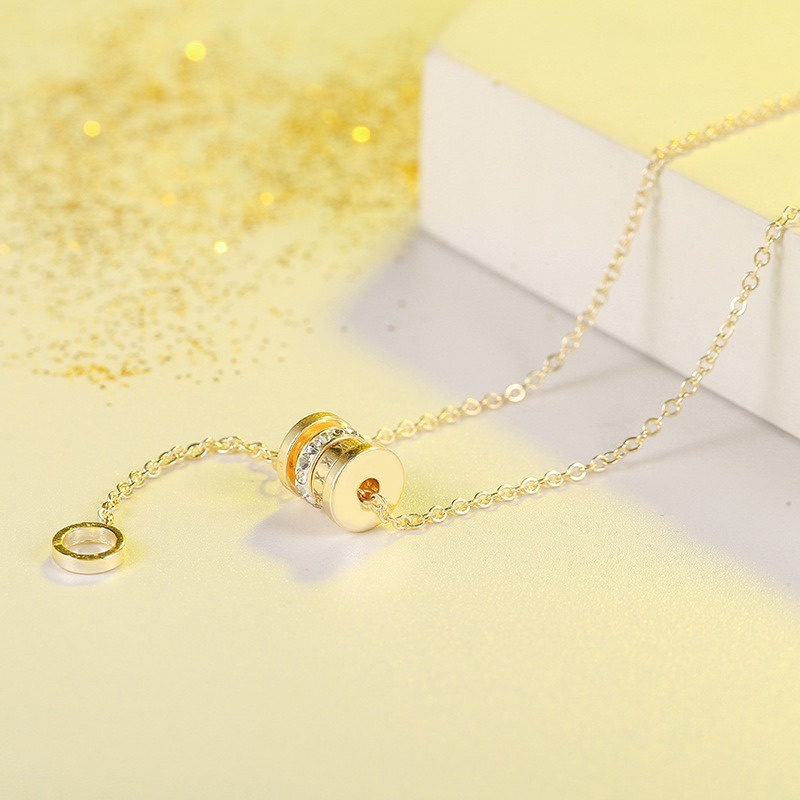 MORYMOSHI N01 Kalung Titanium Roda Berlian Wanita Fashion Korea