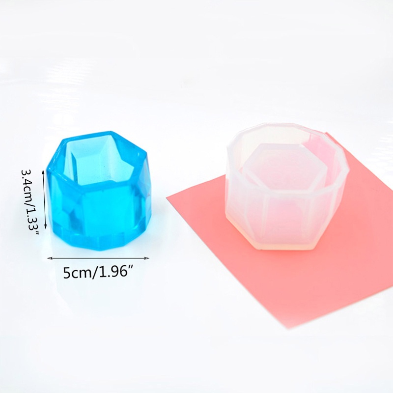 Siy 4pcs / Set Cetakan Pot Bunga Resin Uv Handmade Diy Bentuk Segi Enam Bahan Silikon