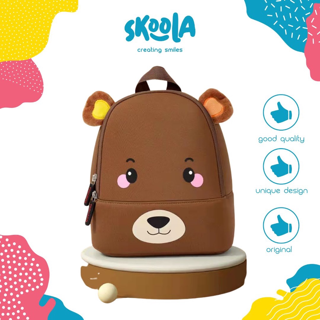 Skoola Tas Ransel Anak Perempuan Laki - Laki PAUD Ransel Lucu Animals - Dobu