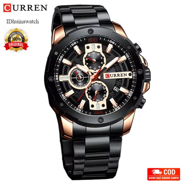 CURREN 8336 Jam Tangan Pria Analog Stainless Steel Chronograph Aktif CURRENOS