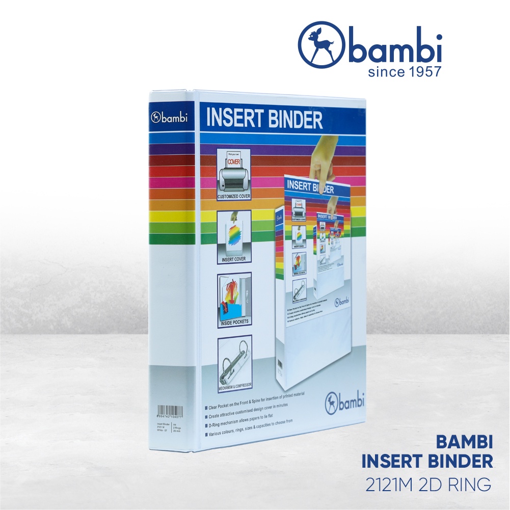 

Bambi Insert Ring Binder A4 2 Ring Type D All Color Medium Size 25 mm Original