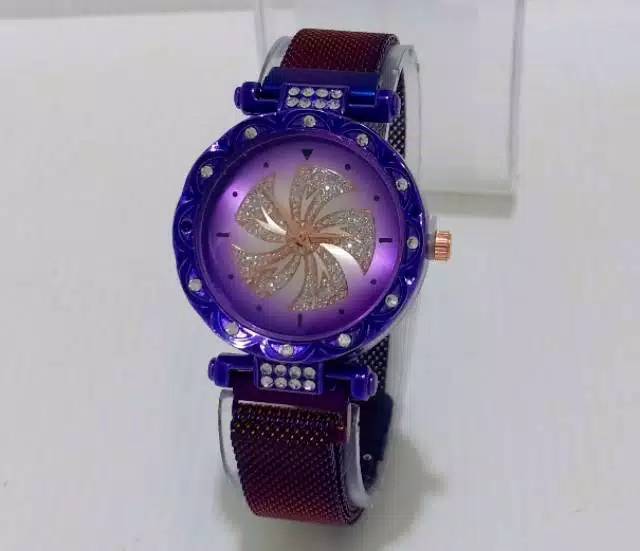 Jam Tangan Wanita Magnetik Motif Baling-Baling Hiasan STRAP RANTAI PASIR