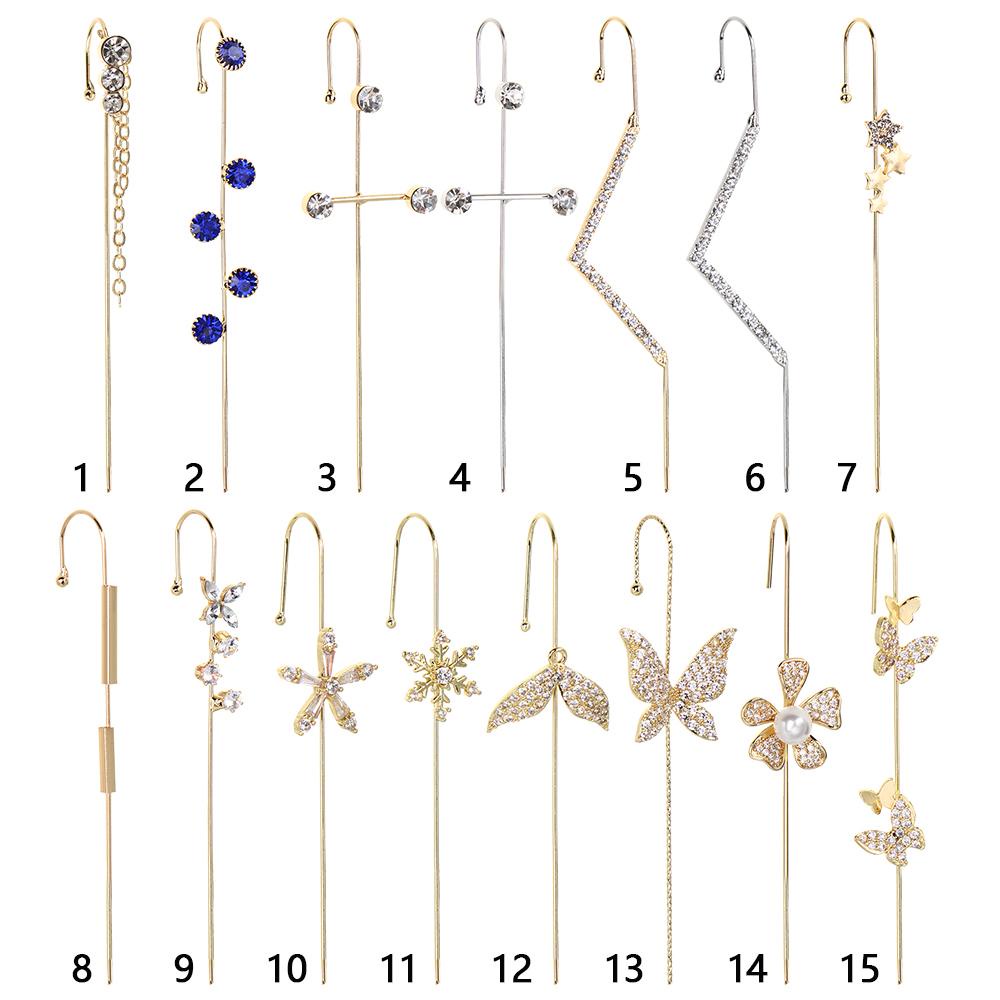 Lily Crawler Hook Anting Pernikahan Zirconia Petir Kristal Stud