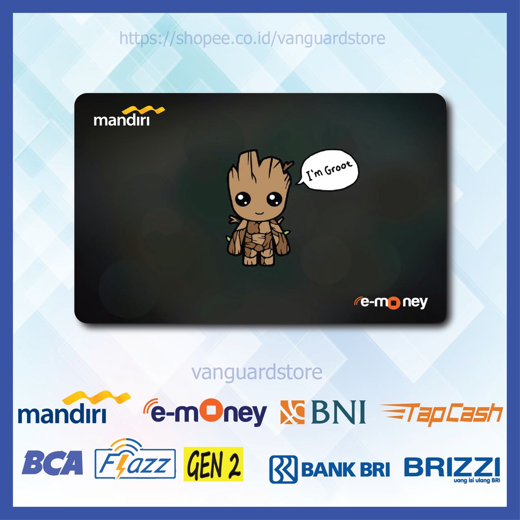 KARTU E MONEY E TOLL GROOT ANIME 23 EMONEY MANDIRI FLAZZ BCA BNI TAPCASH BRIZZI BRI-1 SISI