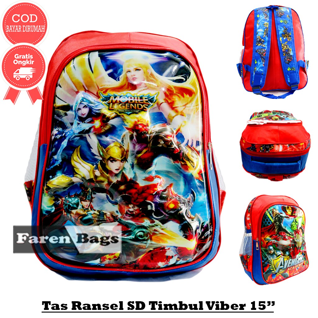 Tas Anak Karakter Timbul - Tas Sekolah Anak Laki Tobot 3 Dimensi / Tas Ransel Anak SD TK SUPER HERO