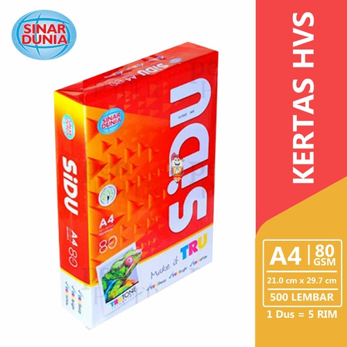 

SIDU Kertas HVS 80gram Ukuran A4 - Harga Per Rim
