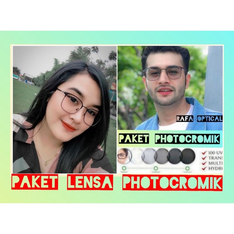 KACAMATA PHOTOCROMIC | kacamata 1924 wanita/pria | paket frame + lensa photocromik